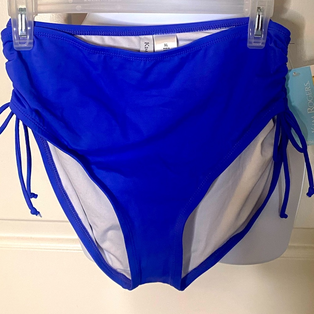 Brand New w/Tags Kim Rodgers blue high waisted bikini bottoms size XL